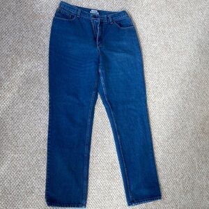 L.L. Bean Women's Straight-Leg Jeans in Deep Blue. 14 tall